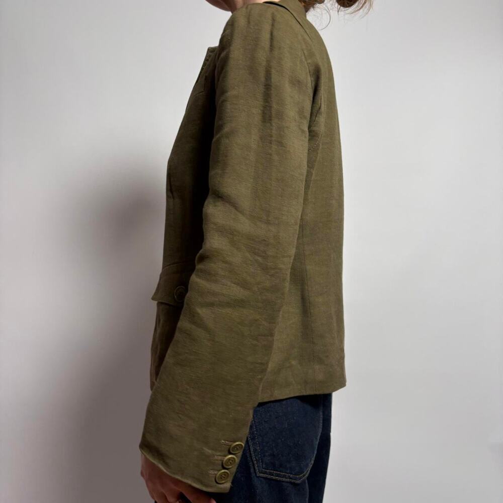 Vintage DKNY Olive Linen Blazer - Size 2 - Picture 6 of 8